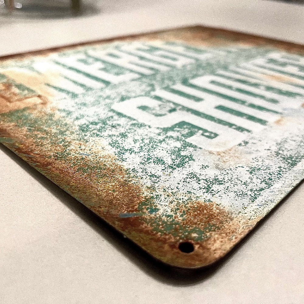 Emergency Shower rustic sign